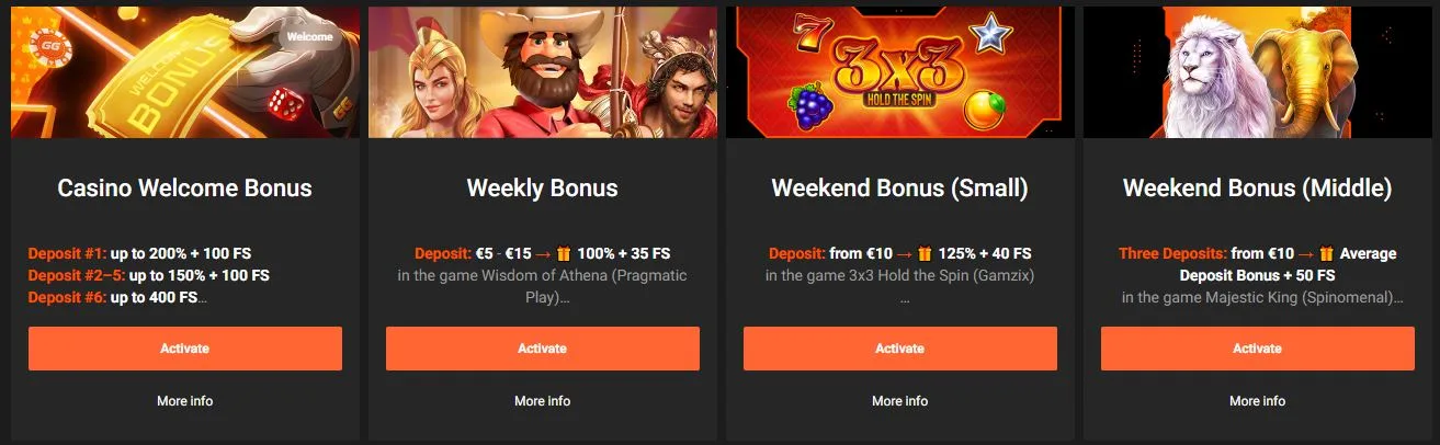 ggbet casino bonuses